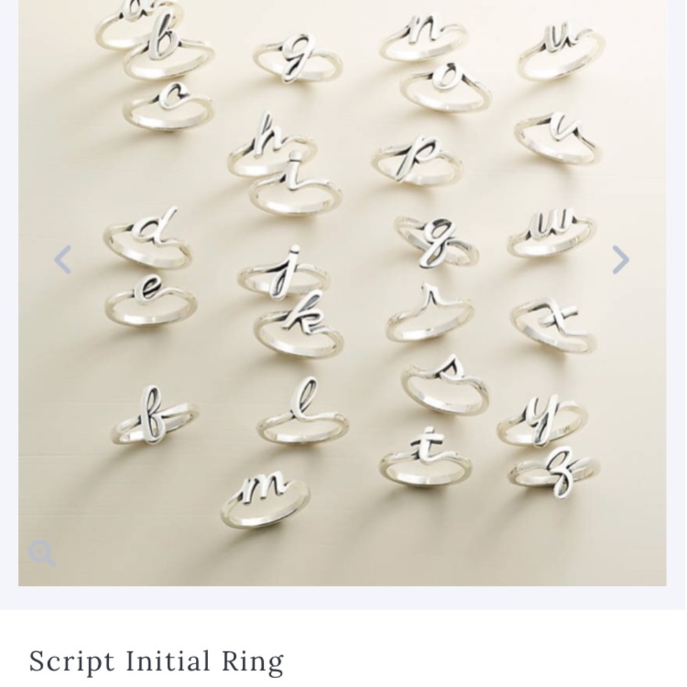 James Avery Script Initial Ring Size 5 Letter L